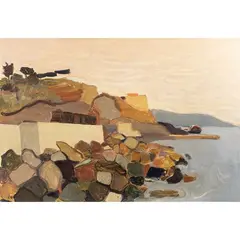 "Liguria" by Carlo Quaglia, oil on cardboard, offered Mar 2026
