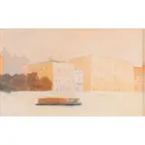 Carlo Quaglia, "Venezia Palazzo Ducale", 1950, oil on cardboard