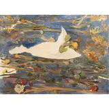 Carlo Quaglia, "Flowers scattered on a blue background", 1960, oil on masonite