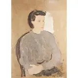 "Donna seduta" by Carlo Quaglia, oil on hardboard, offered Mar 2026