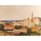 "Panorama di celle" by Carlo Quaglia, oil on cardboard, offered Mar 2026