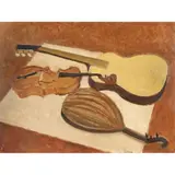 "Musical instruments" by Carlo Quaglia, oil on masonite Provenance: Carlo Quaglia Family Collection, offered Mar 2026
