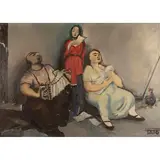 (guglielmo Sansoni) Tato, "Street players", oil on canvas