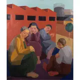 Armiro Yaria, "Ladies and workshops", 1945, oil on canvas