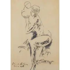 Pericle Fazzini, "Nude of a lady", 1955, markers on tracing paper