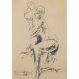 Pericle Fazzini, "Nude of a lady", 1955, markers on tracing paper