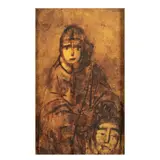 Mirko Basaldella, 'David with the head of Goliath', 1965, mixed media on paper