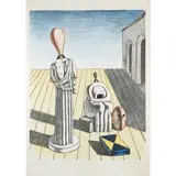 Giorgio de Chirico, "Le muse inquietanti", 1969, hand-coloured lithograph
