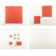 Mario Merz, "Il numero ingrassa (Come) i frutti d'estate, e le foglie abbondanti 1,1,2,3,5,8,13,21,34,55", 1974, four color lithographs