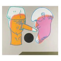 Concetto Pozzati, "Bugia di... testa", 2000, enamel and acrylic on canvas