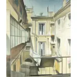 Dieter Kopp, "Cortile a via del Governo Vecchio", 1979, oil on canvas