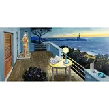 Sergio Ceccotti, "Summer evening on the terrace", 2024, oil on canvas