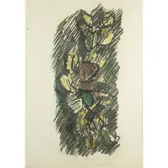 Ennio Morlotti, "Cactus Flowers", 1969, pastels on paper
