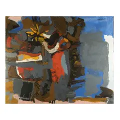 Antonio Scordia, "Autumn Trees", 1956, oil on canvas