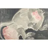 János Hajnal, "Baboon", 1951, watercolor on paper