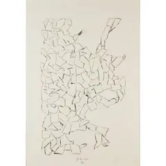 "Untitled" by Ugo La Pietra, 1998, mixed media on paper, offered Feb 2026