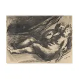 Alberto Ziveri, "Lovers", charcoal on paper