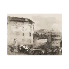 "Carri di buoi presso l'Arco di Giano" by Alberto Ziveri, 1938, Indian ink and watercolor on paper, offered Feb 2026