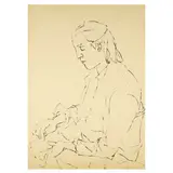 Arnoldo Ciarrocchi, "Man who reads",, indian ink on paper