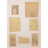 Carlo Socrate, "Untitled", 1943, seven pencil drawings on paper