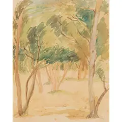 "Villa Borghese" by Orfeo Tamburi, 1945, watercolor on paper, offered Feb 2026