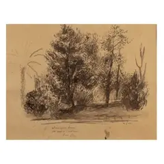 "Landscape" by Alberto Ziveri, watercolor on paper, offered Feb 2026
