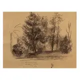 Alberto Ziveri, "Landscape", watercolor on paper