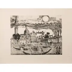 "Venice" by Gian Paolo Berto, 1974, etching, offered Feb 2026