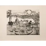 Gian Paolo Berto, "Venice", 1974, etching