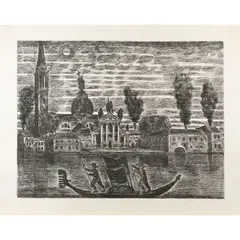 "Venice" by Gian Paolo Berto, 1965, etching, offered Feb 2026