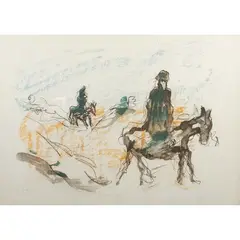 "Untitled" by Ernesto Treccani, color lithograph, offered Feb 2026
