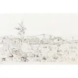 Giovanni Omiccioli, "Contadina nell'aia", 1973, etching