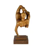 Annibale Zucchini, "Contortionist", wooden sculpture