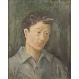 Alfredo Furiga, "Self-portrait", oil on canvas cardboard