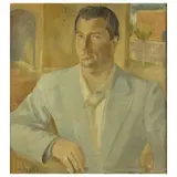 Ernesto Piroli, "Male portrait", oil on canvas