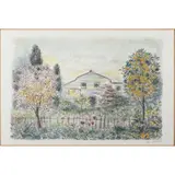 Michele Cascella, "Landscape", color lithograph