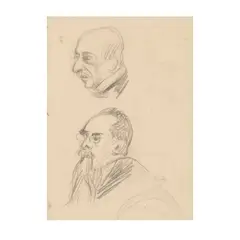 "Ritratti di Ernesto Nathan e Achille Ballori" by Edoardo Gioja, 1912, pencil on paper, offered Feb 2026