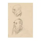 Edoardo Gioja, "Ritratti di Ernesto Nathan e Achille Ballori", 1912, pencil on paper