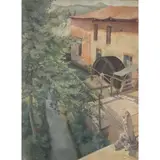 Gabriele Cena, "Glimpse of landscape with mill", 1929, oil on canvas