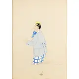 Umberto Onorato, "Caricatura", mixed technique on cardboard