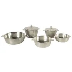 Tableware set by Gio Ponti, Broggi prod. nickel silver table set, offered Feb 2026