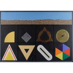 "Composition" by Lucio Del Pezzo, screen printing and collage, offered Jan 2026