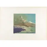 Nino Cordio, "Paesaggio montano", 1971, color lithograph