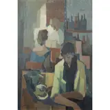 Paolo Frosecchi, "Figure al bar", 1958, oil on canvas