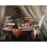 Henry Déziré, "Still life with mask", oil on canvas