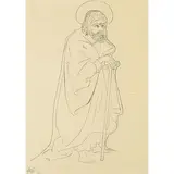 Corrado Cagli, "St. James", 1974, Indian ink on paper