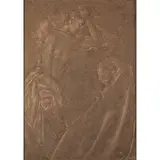 Antonio Corazza, "Religious Scene", mixed technique on canvas