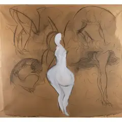 "Untitled" by Marco del Re, mixed media on canvas paper, offered Jan 2026