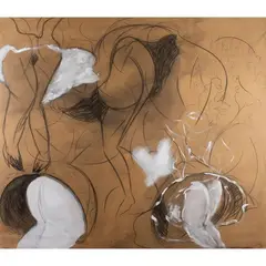"Untitled" by Marco del Re, mixed media on canvas paper, offered Jan 2026