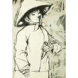 Veniero Canevari, "Bambina cinese con bambolina", Indian ink and ink on paper